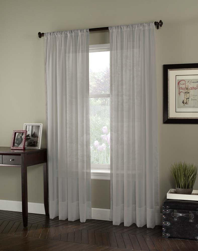 Curtainworks Soho Voile Sheer Curtain Panel, 59 by 132", Silver - Image 1